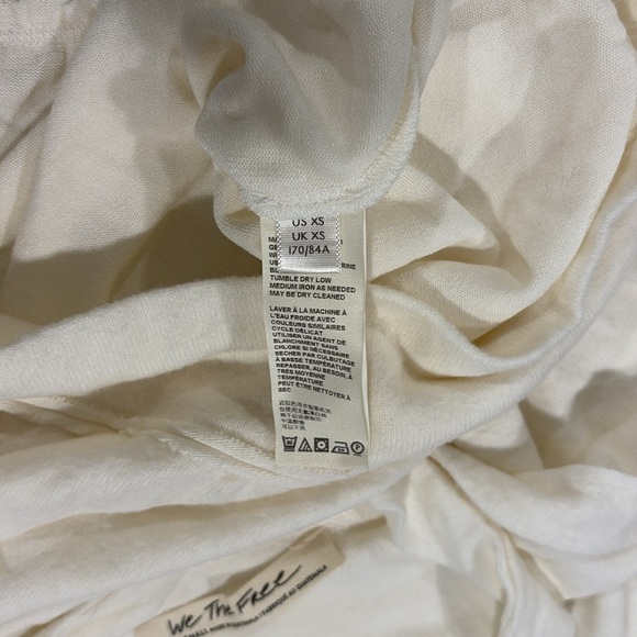 We the Free Off The Shoulder Cream Balloon Sleeve CropTop Women’s Size XS - Picture 5 of 7